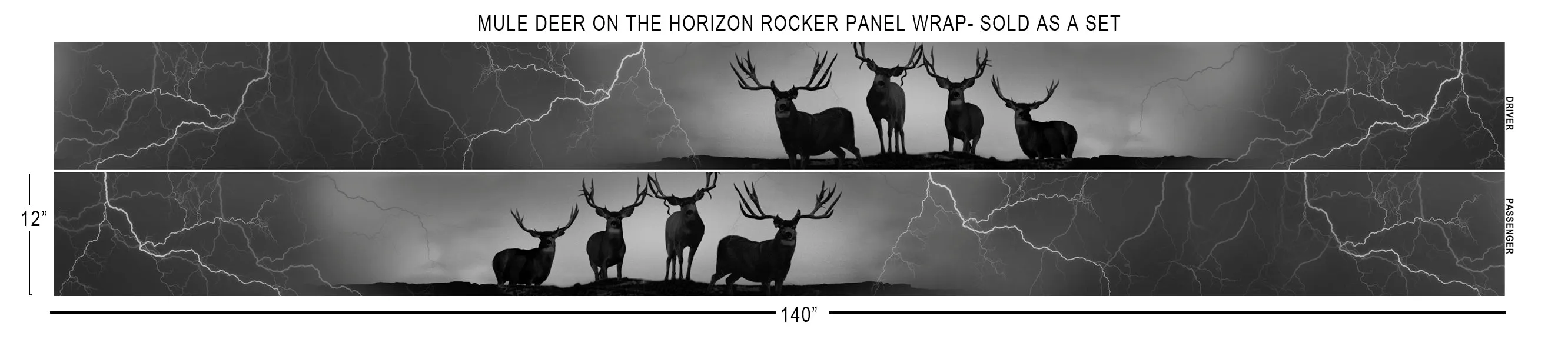 MULE DEER ON THE HORIZON ROCKER PANEL WRAP