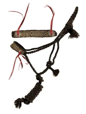MULE TAPE HALTER WITH LEATHER NOSEBAND