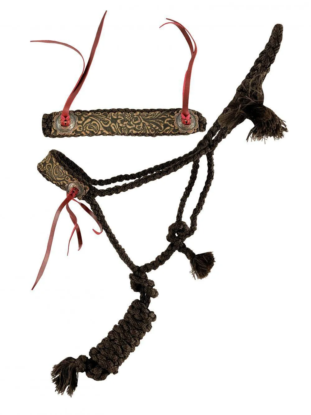 MULE TAPE HALTER WITH LEATHER NOSEBAND