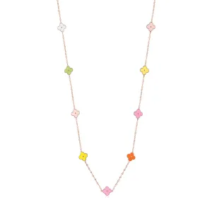 MULTI-COLOR CLOVER CHAIN NECKLACE