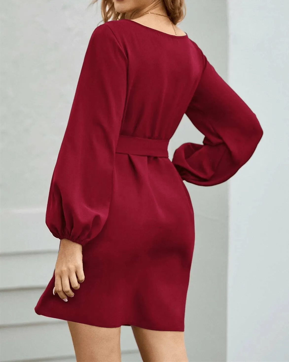 Must Be Love Chic Midi Dress - Burgundy