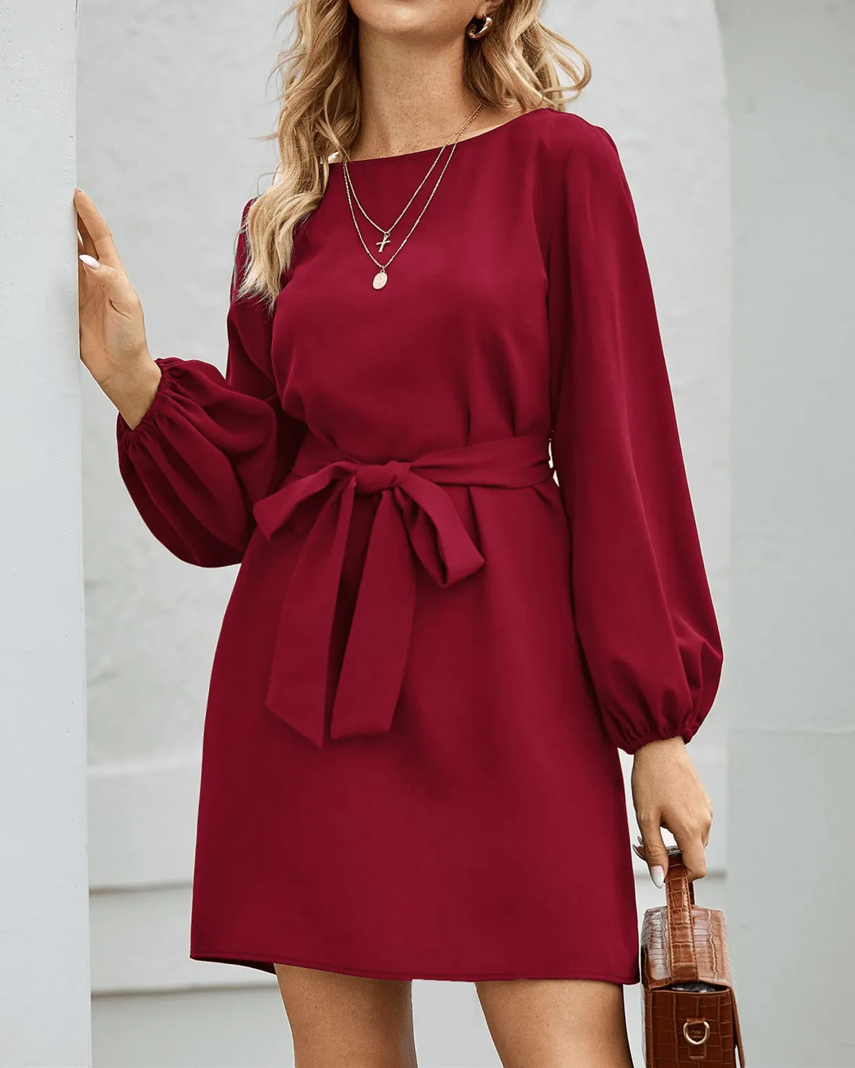 Must Be Love Chic Midi Dress - Burgundy