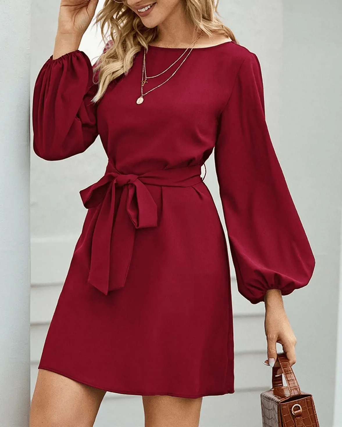 Must Be Love Chic Midi Dress - Burgundy