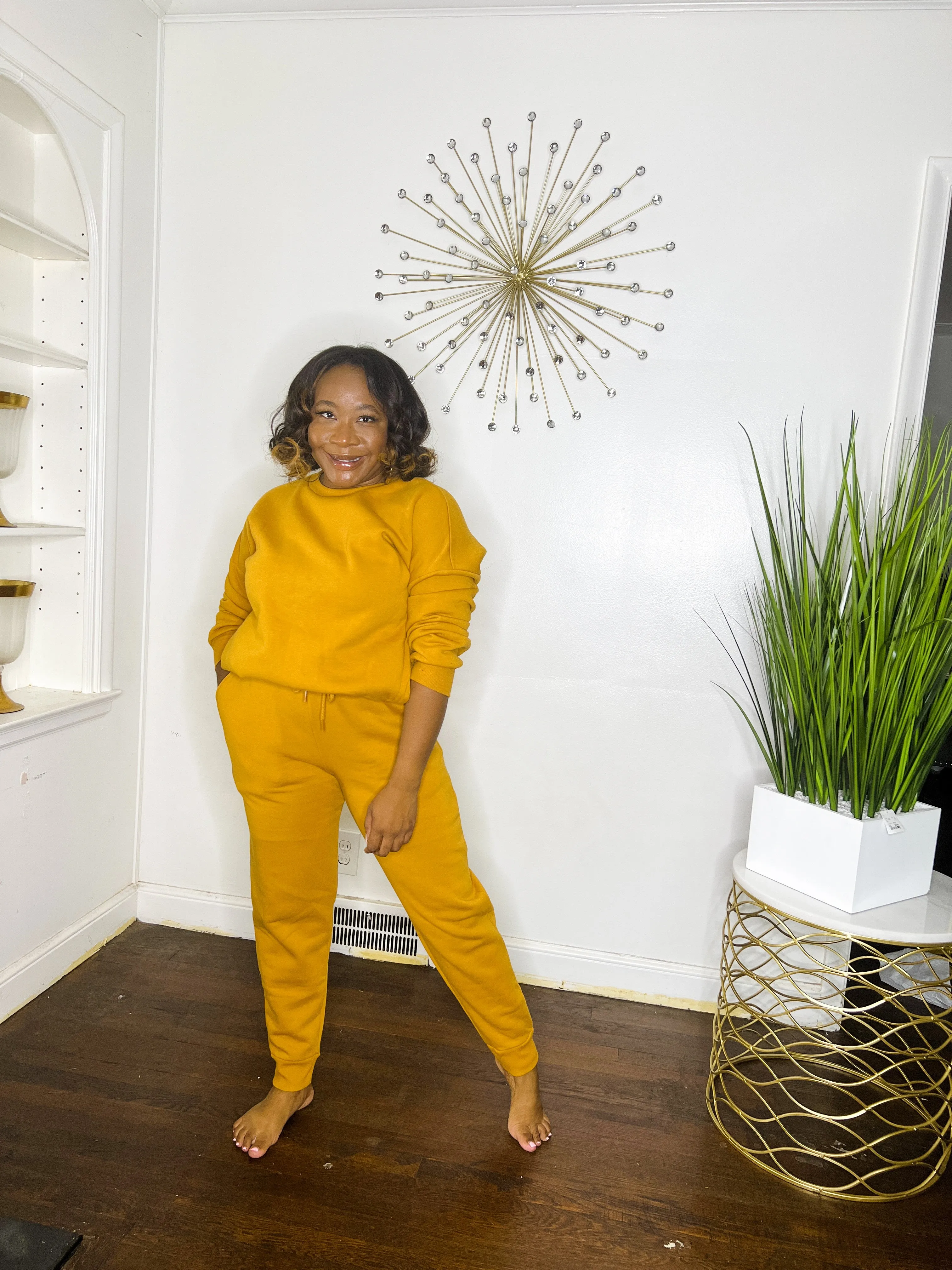 Mustard Crewneck Jogger Set
