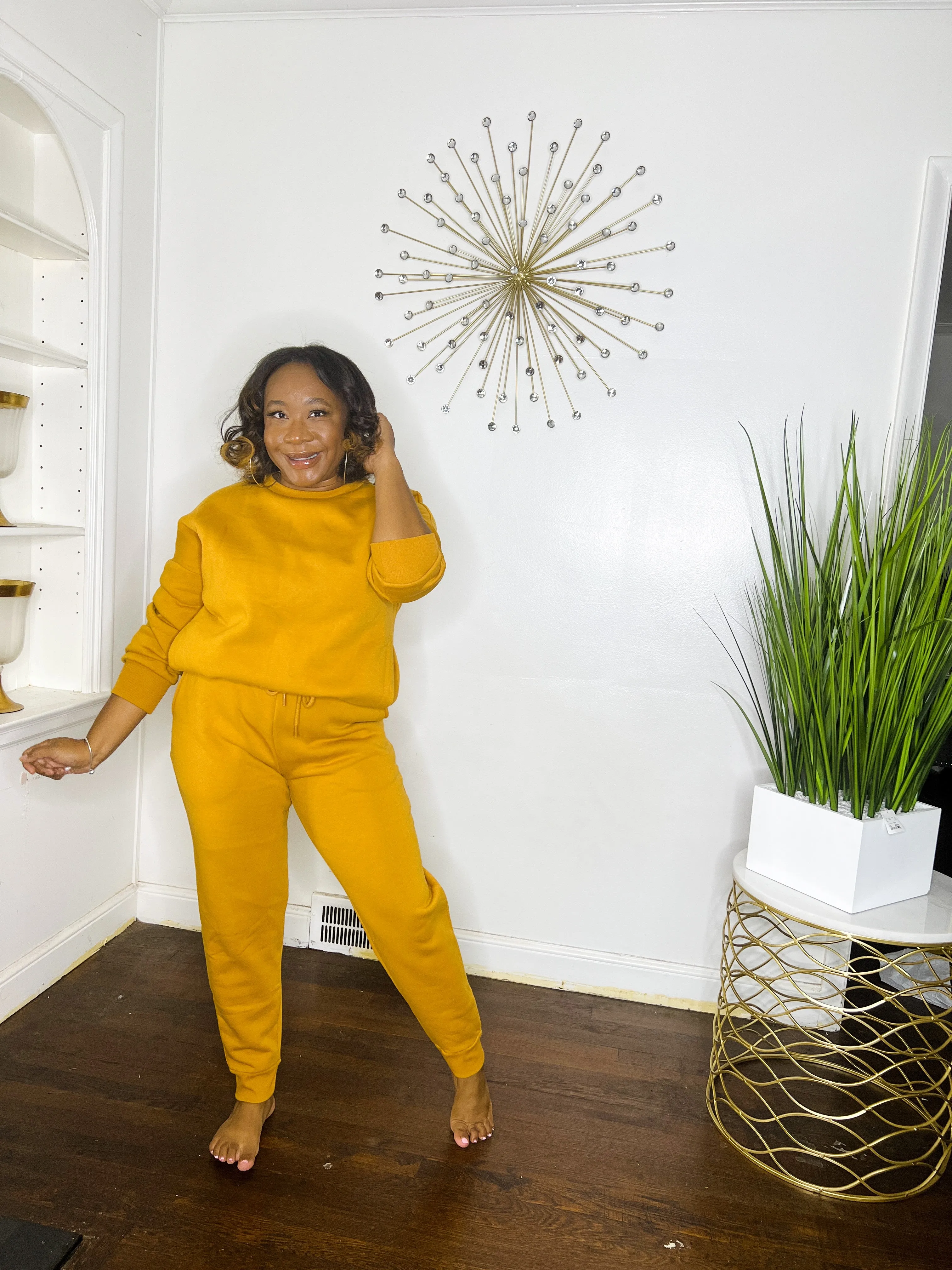 Mustard Crewneck Jogger Set