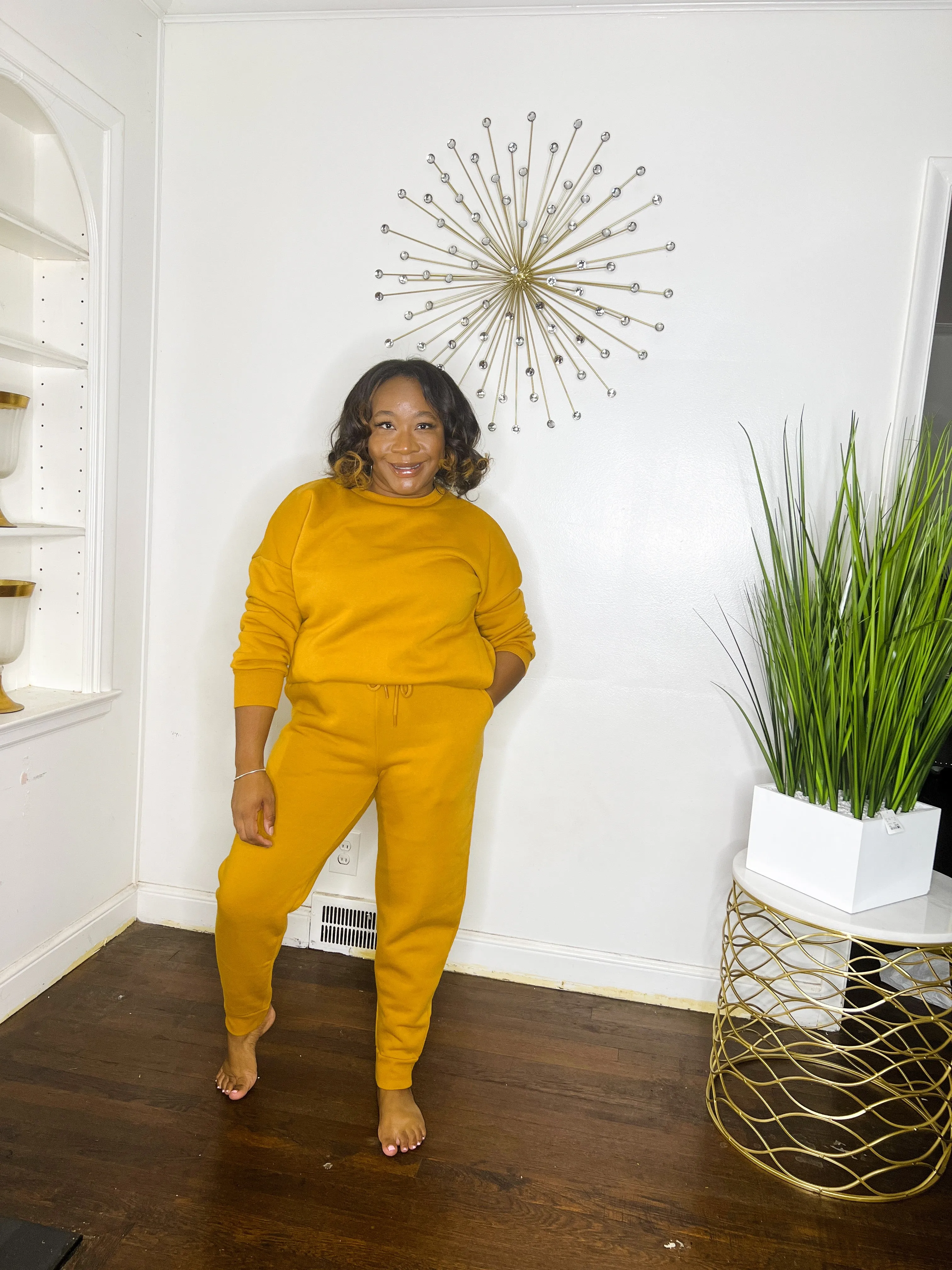 Mustard Crewneck Jogger Set