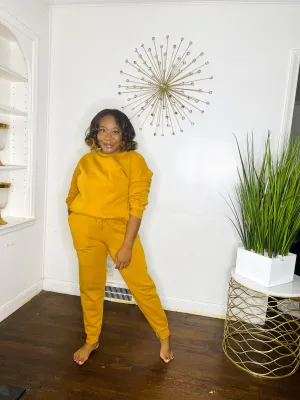 Mustard Crewneck Jogger Set