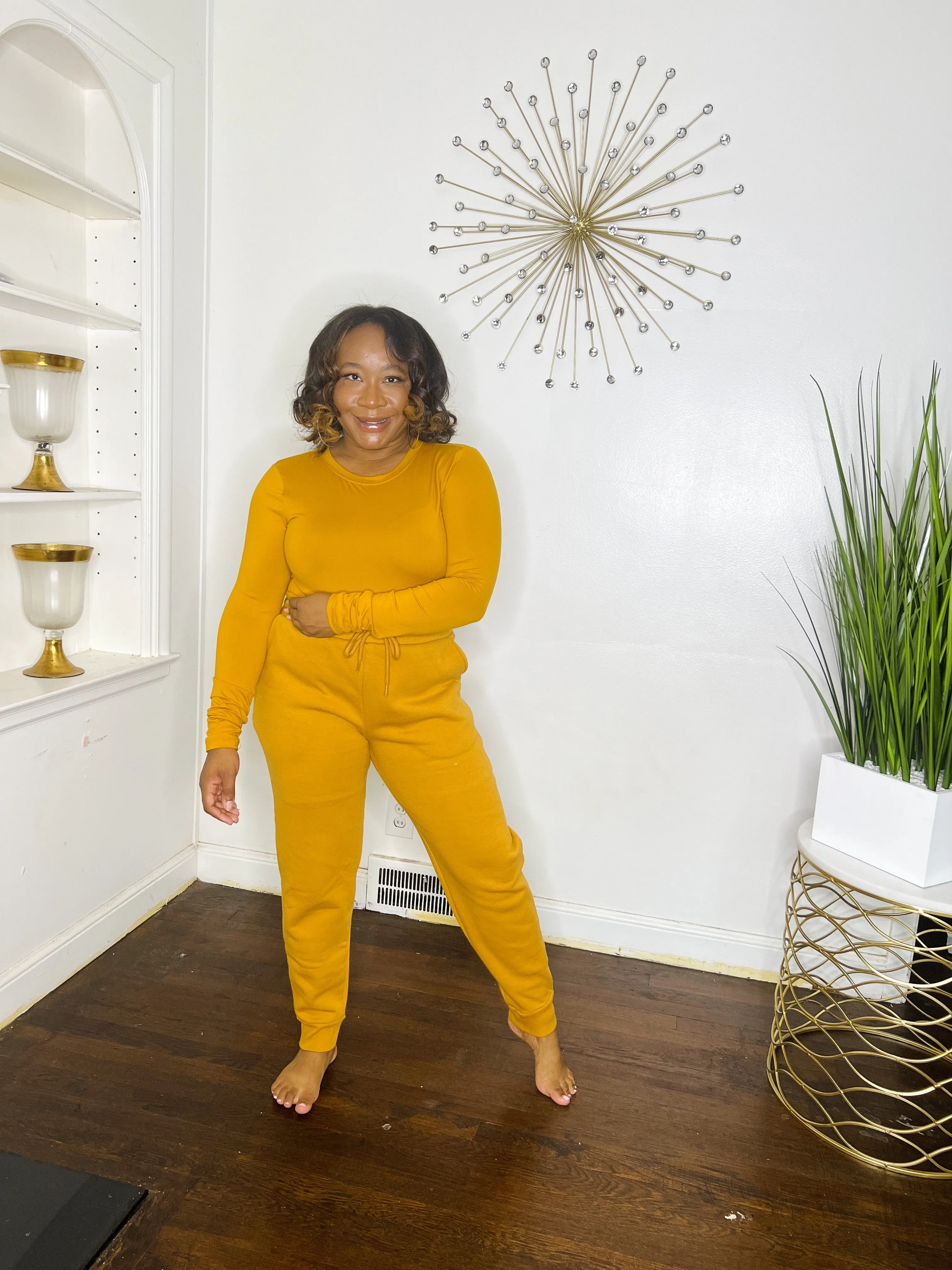 Mustard Crewneck Jogger Set