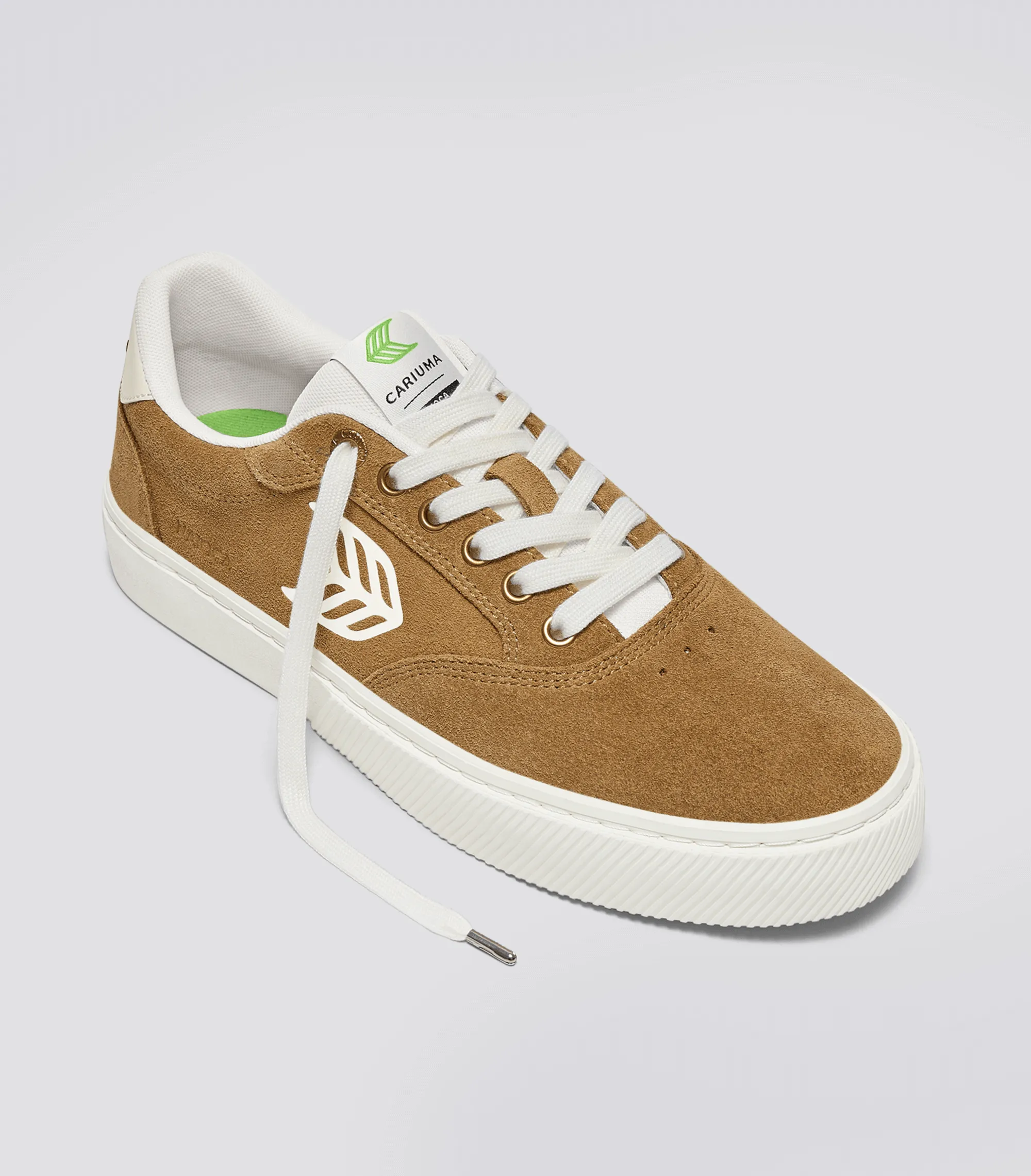 NAIOCA Camel Suede Ivory Logo Sneaker Women