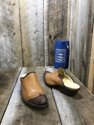 Natural Tan Calf  & Gator Wing Tip  Tres Outlaws Mule 1783*