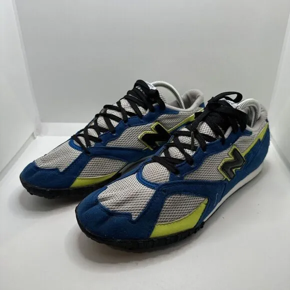 New Balance Sneakers 210 Mens Size 9.5 Gray Blue Yellow Suede Mesh Activewear