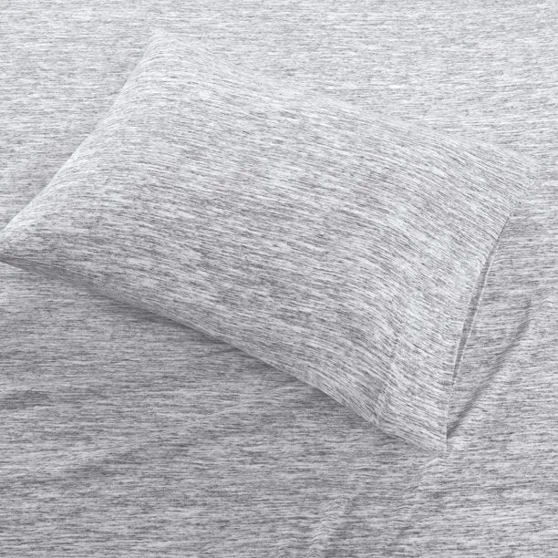 New Gracie Mills Space Dyed Cotton Jersey Knit Sheet Set Grey Full/Double!