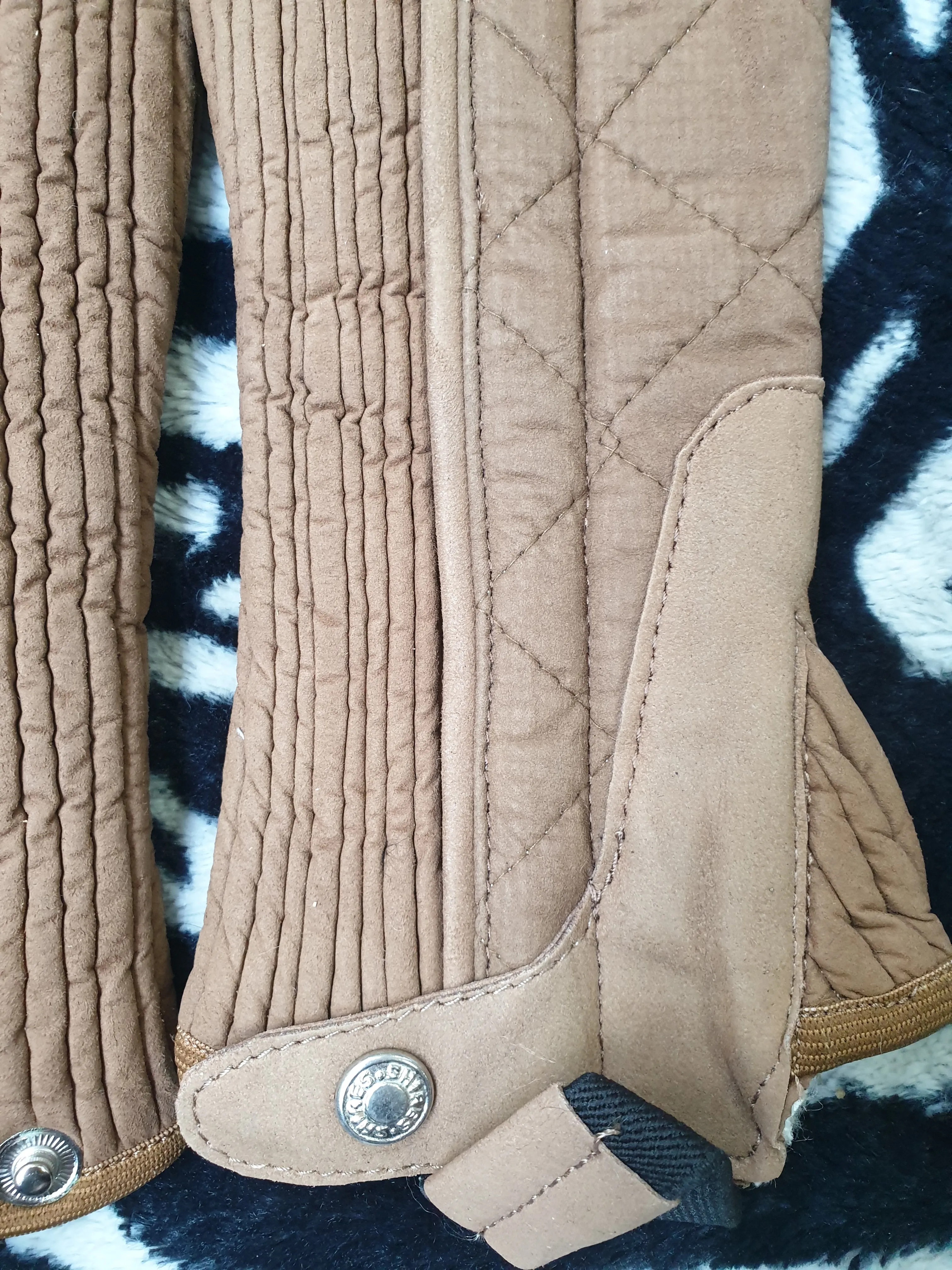 New shires brown childrens small sheepskin chaps