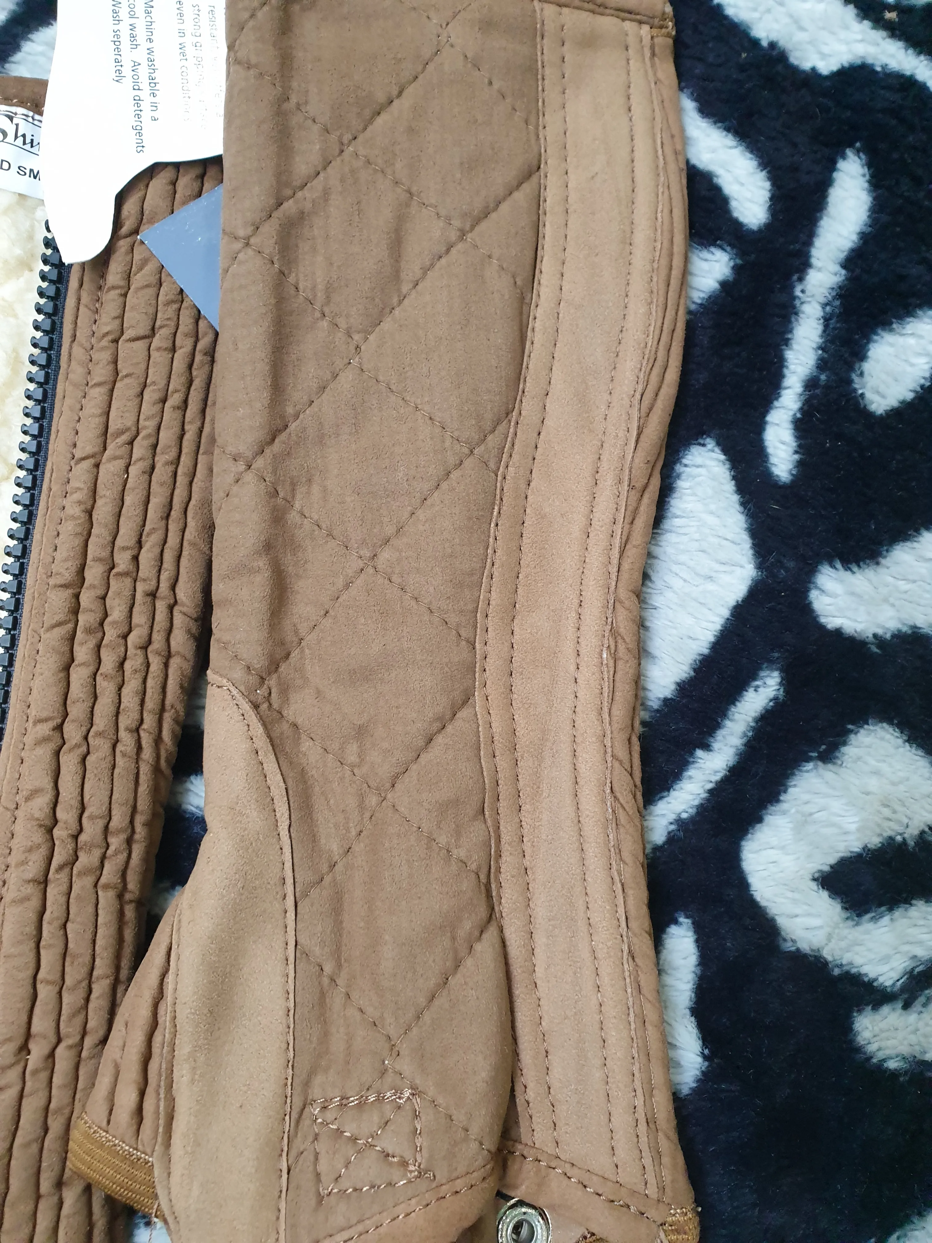 New shires brown childrens small sheepskin chaps