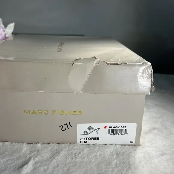NIB MARC FISHER Padded Braided Toree Square Toe Slip On Heeled Sandal Size 6