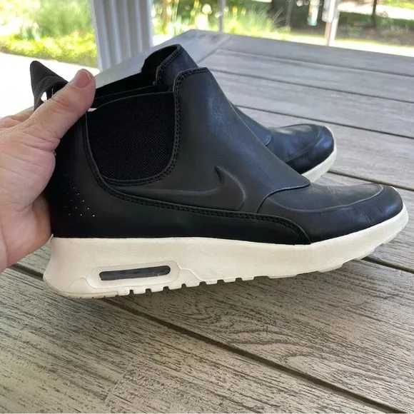 Nike Air Max Thea Black Leather Mid Shoe Sneakers Womens Size 8