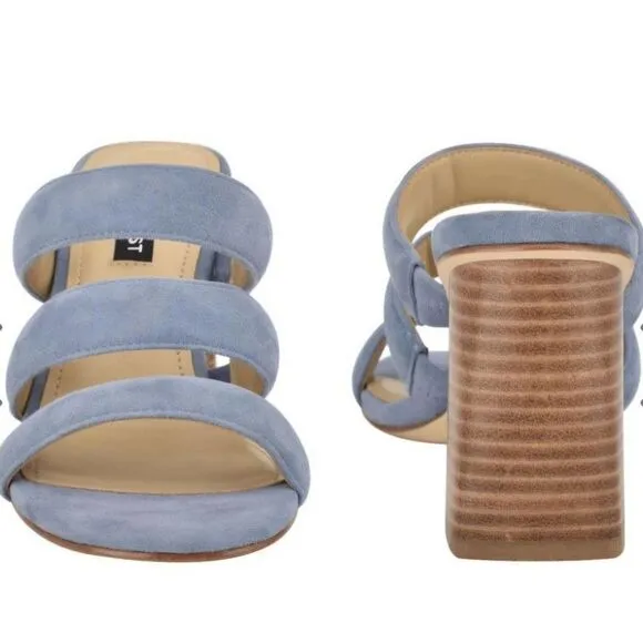 NINE WEST YEAT SANDAL IN BABY BLUE