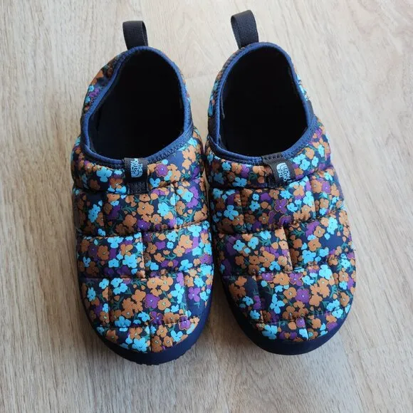NWoB The North Face Floral Thermoball Eco Traction Tent Mule II Blue Kid's US7