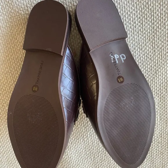 NWOT Lane Bryant Faux Leather Mule Brown Croc Horsebit Gold-Tone Hardware Sz 8W