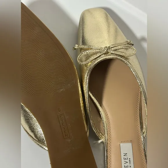 NWOT Steven by Steve Madden New York Gold Metallic Callandra Flat Mule Women’s 9