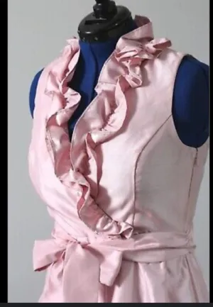 NWT Jessica Howard BK9M7836 Pale Pink Ruffle Satin Fit &amp; Flare Dress 14