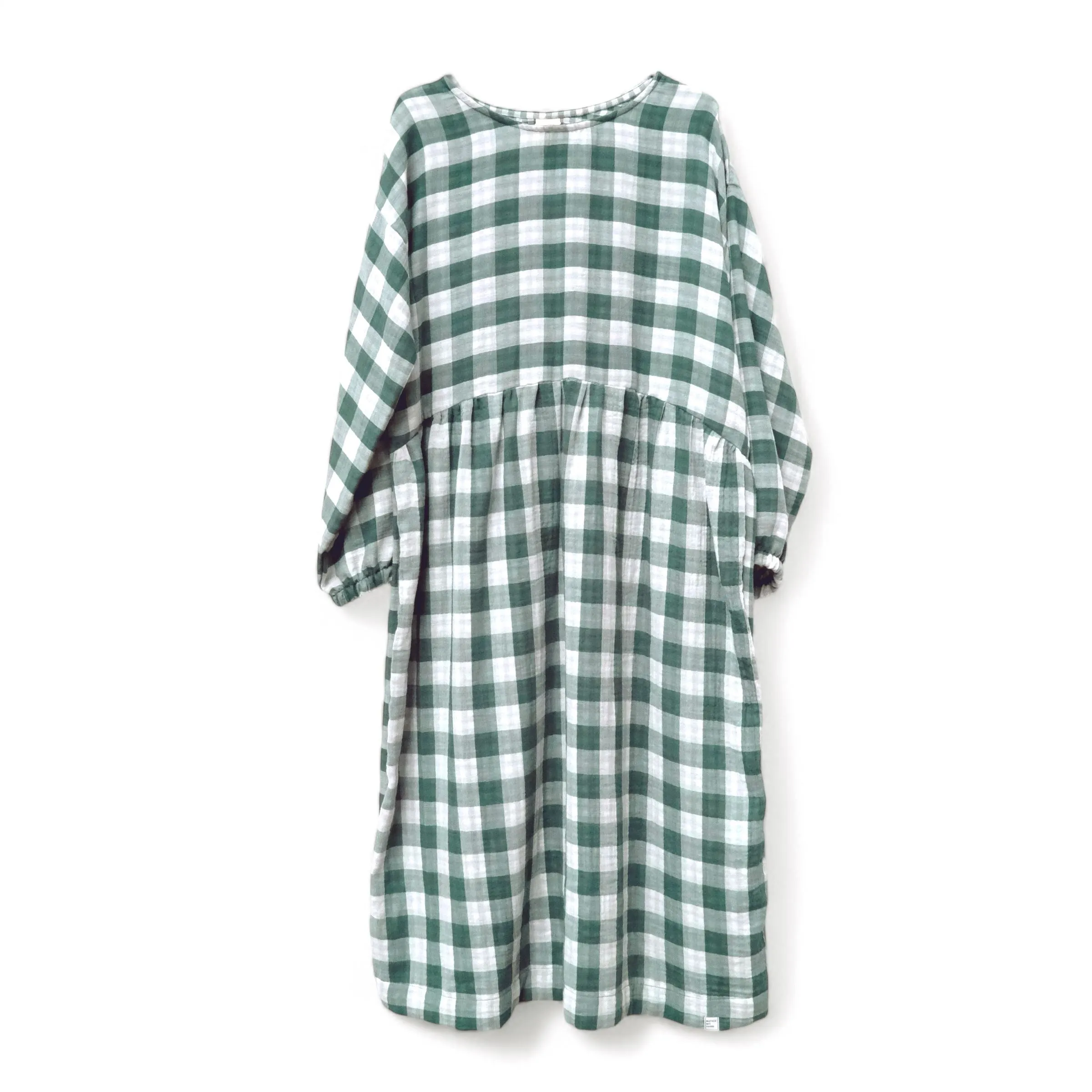 Oversize Kleid Langarm "Musselin Karo"