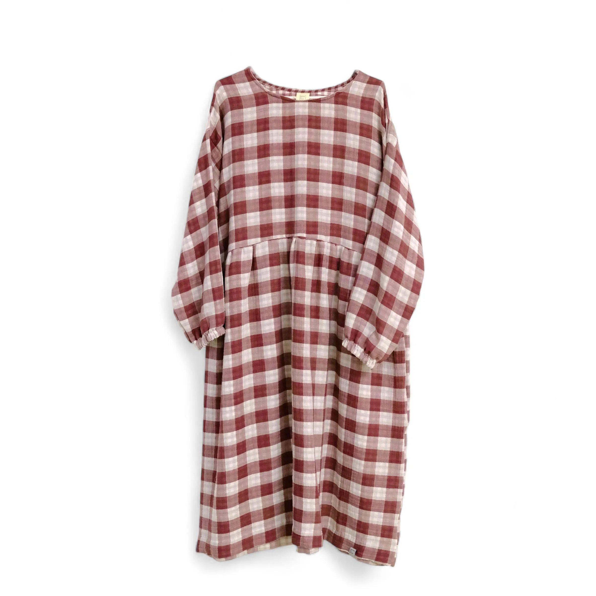 Oversize Kleid Langarm "Musselin Karo"