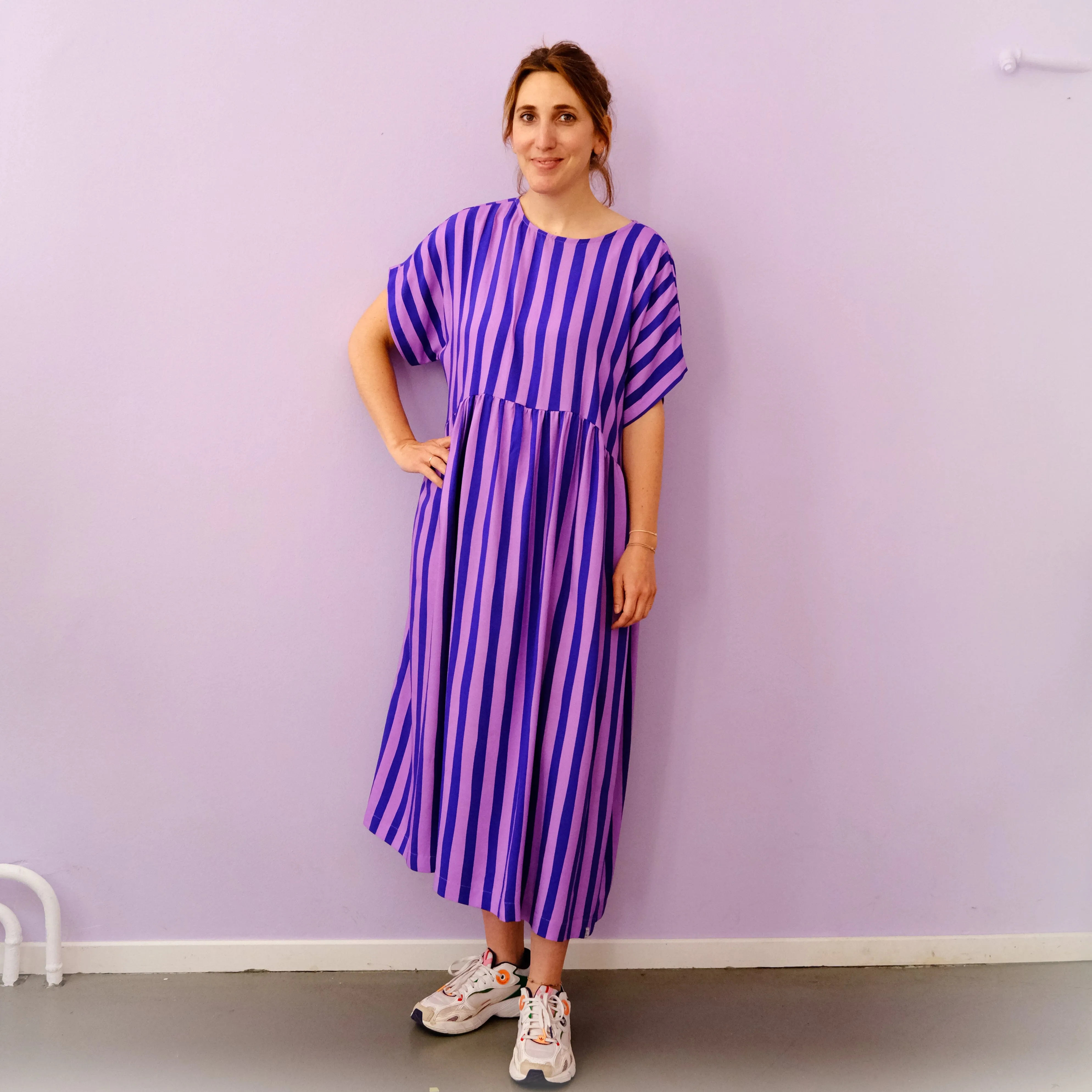 Oversize Kleid "Viskose Stripes"