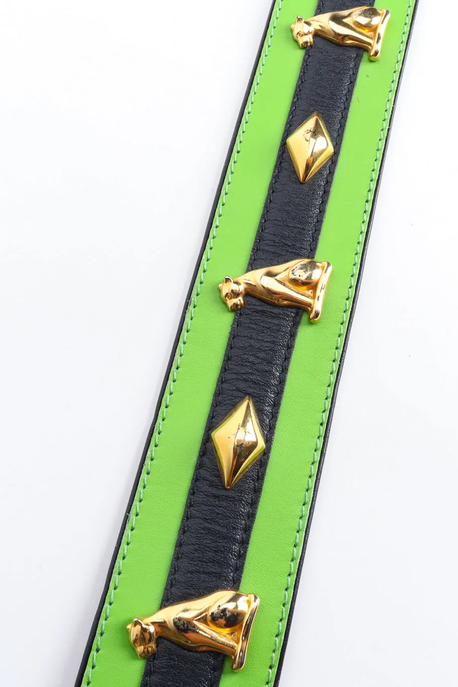 Panther Studded Stripe Belt