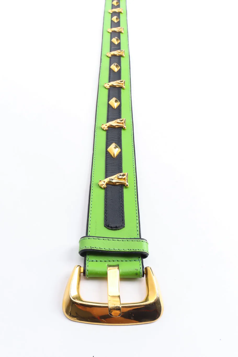 Panther Studded Stripe Belt