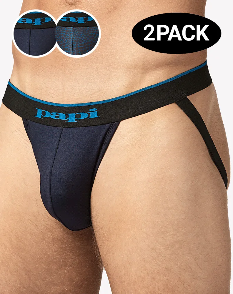 Papi Umpa049 Microflex Jockstrap Teal-leopard