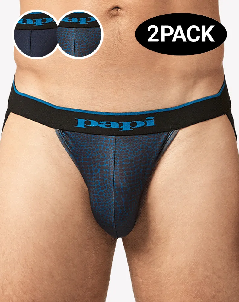 Papi Umpa049 Microflex Jockstrap Teal-leopard