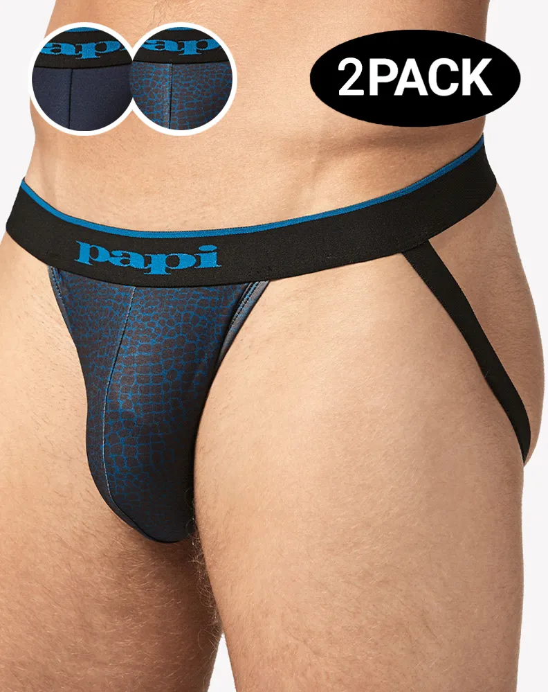 Papi Umpa049 Microflex Jockstrap Teal-leopard