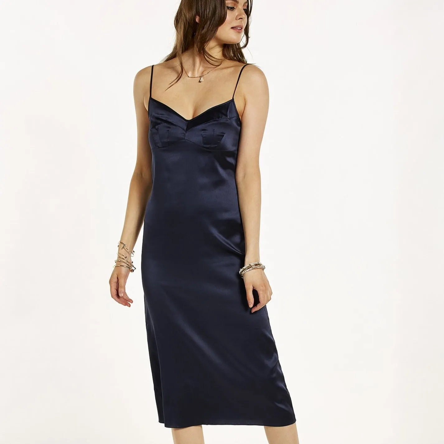 Parasol Rose Grace Silk Midi Night Dress