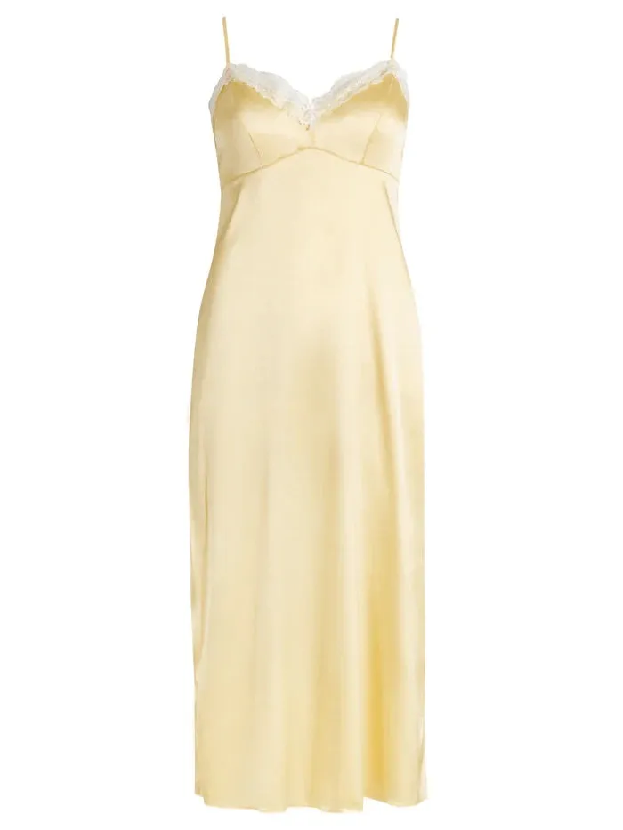 Parasol Rose Sophia Silk Midi Night Dress
