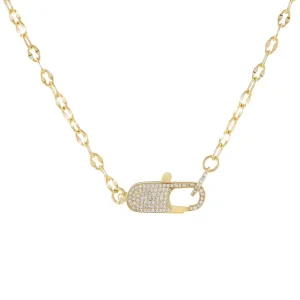 Pavé Clasp Chain Link Necklace