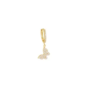 Pavé Dangling Butterfly Huggie Earring