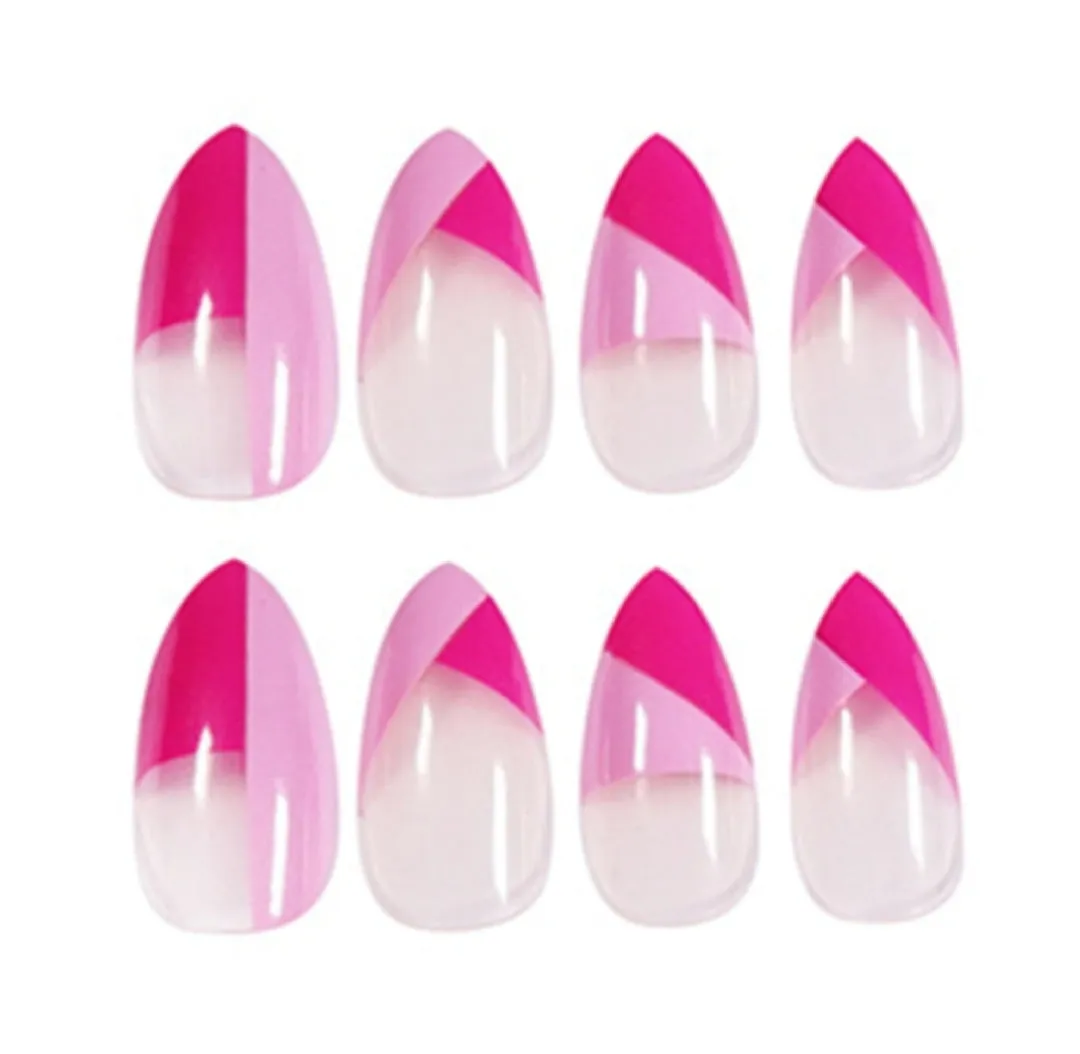 Pink Abstract Press On Nails