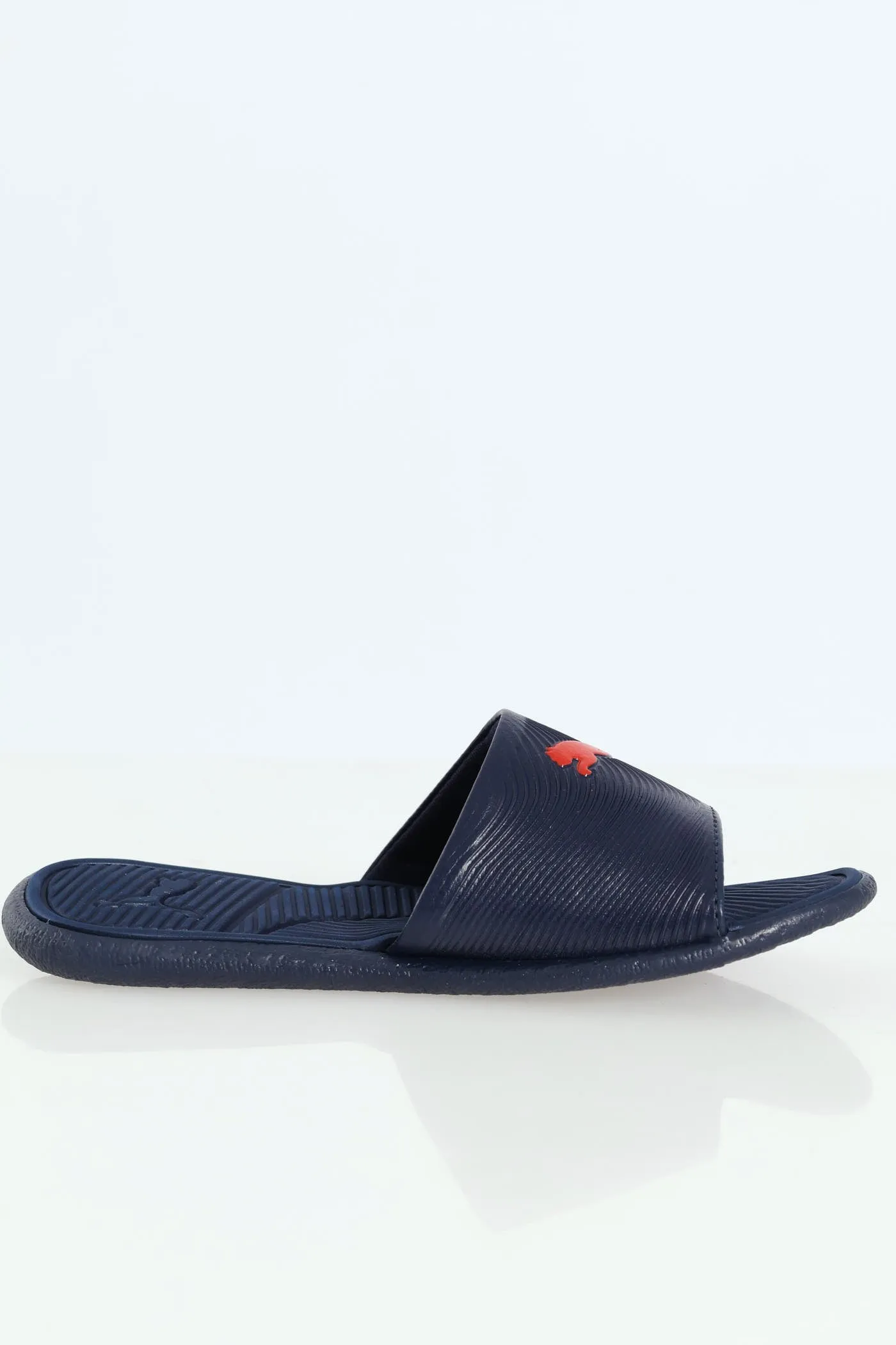 Pre-Boys Sporty Embossed Slide - Navy