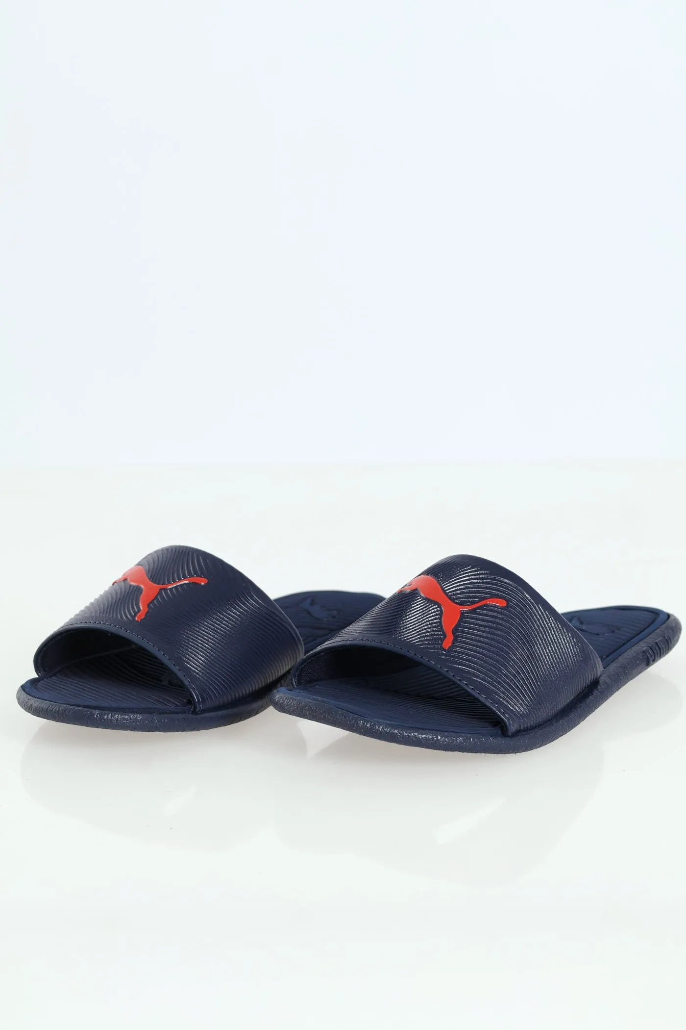 Pre-Boys Sporty Embossed Slide - Navy