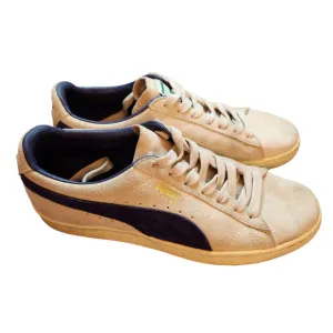 Puma Suede Cream And Navy Sneakers Mens 7 Womens 8.5