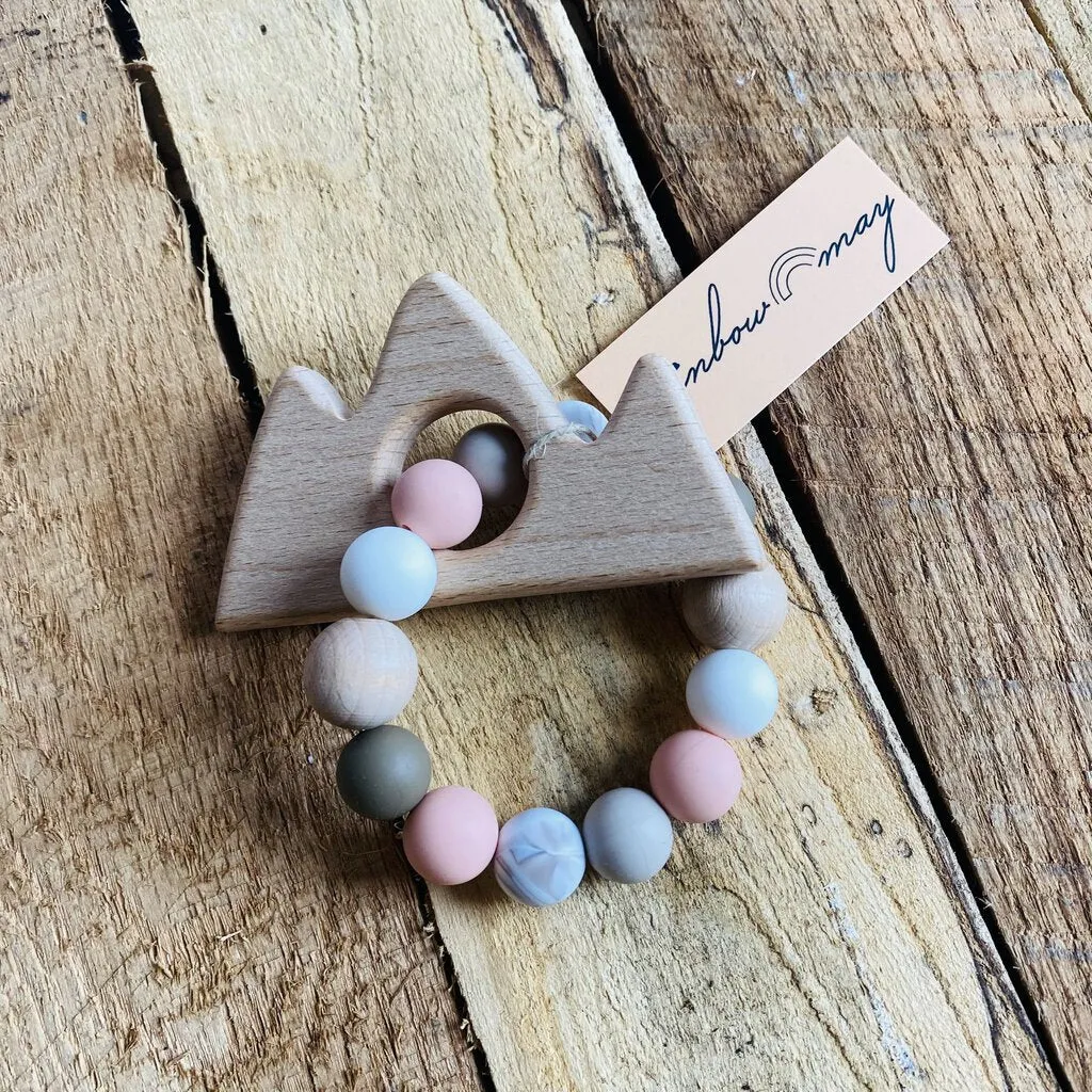 Rainbow May Wooden Teether "Mountain Peach"