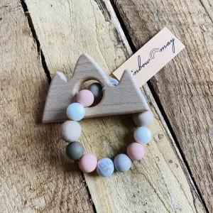 Rainbow May Wooden Teether "Mountain Peach"