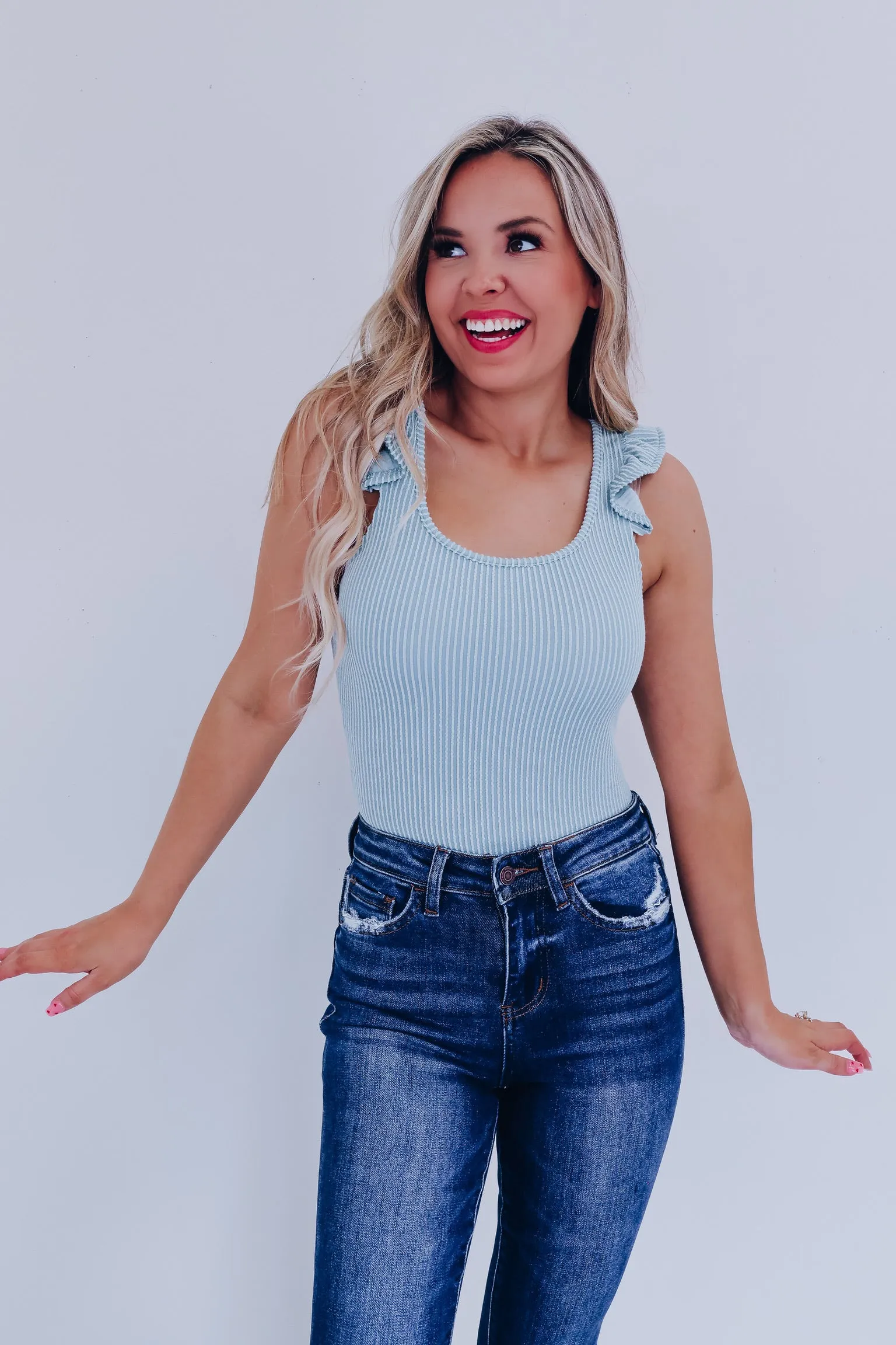 Reese Ruffle Cap Sleeve Bodysuit - Mint