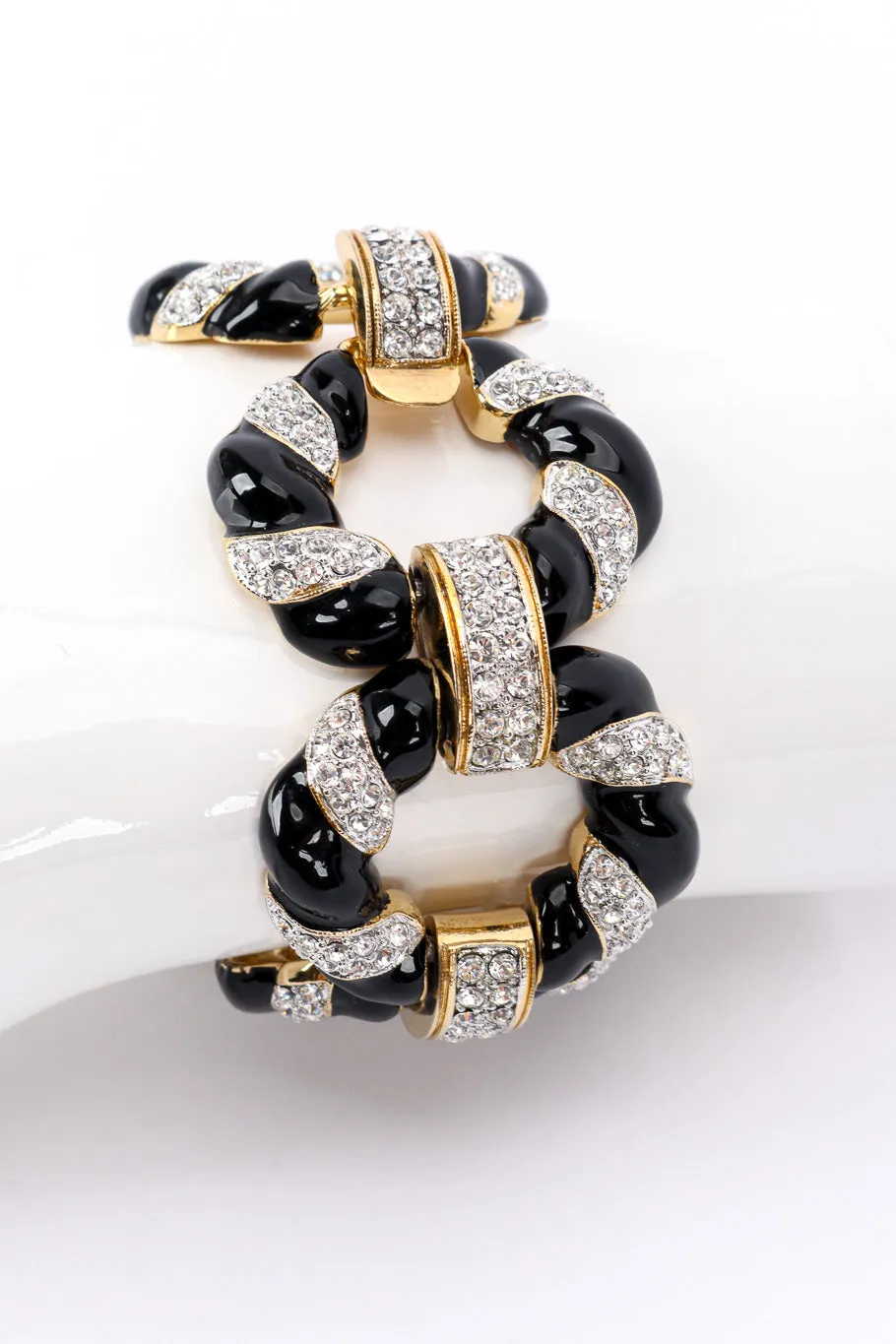 Rhinestone Enamel Oval Link Bracelet