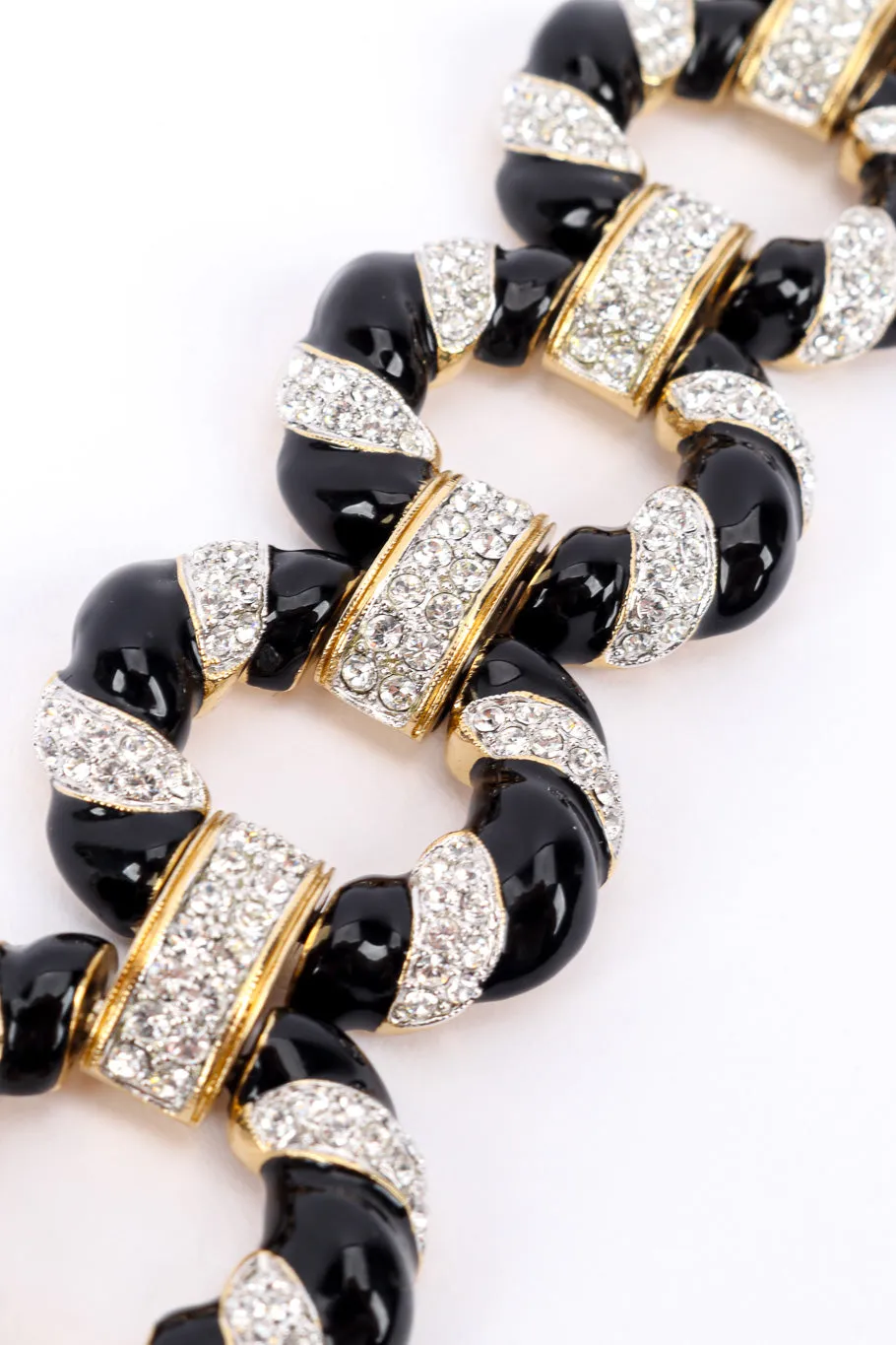 Rhinestone Enamel Oval Link Bracelet
