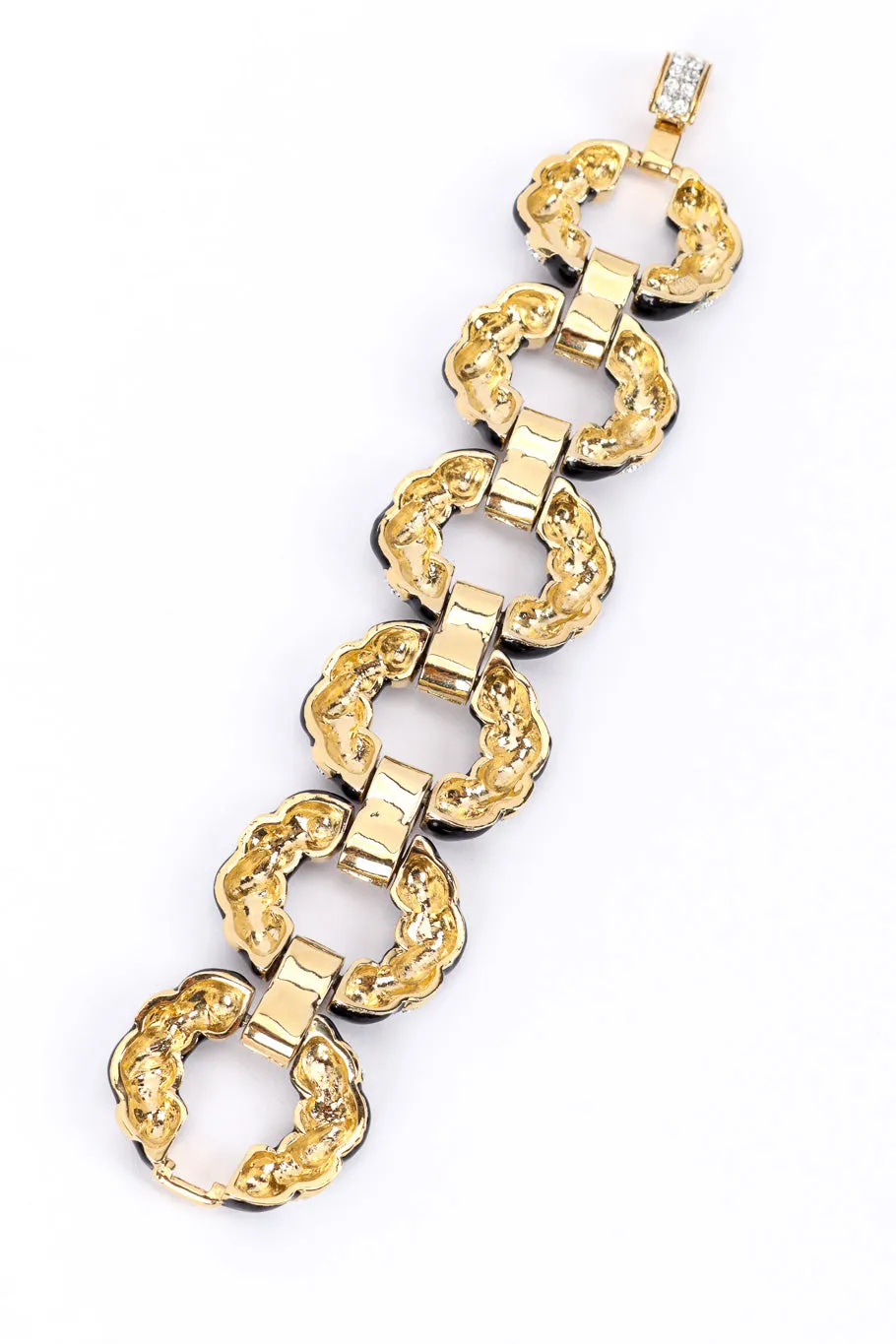 Rhinestone Enamel Oval Link Bracelet