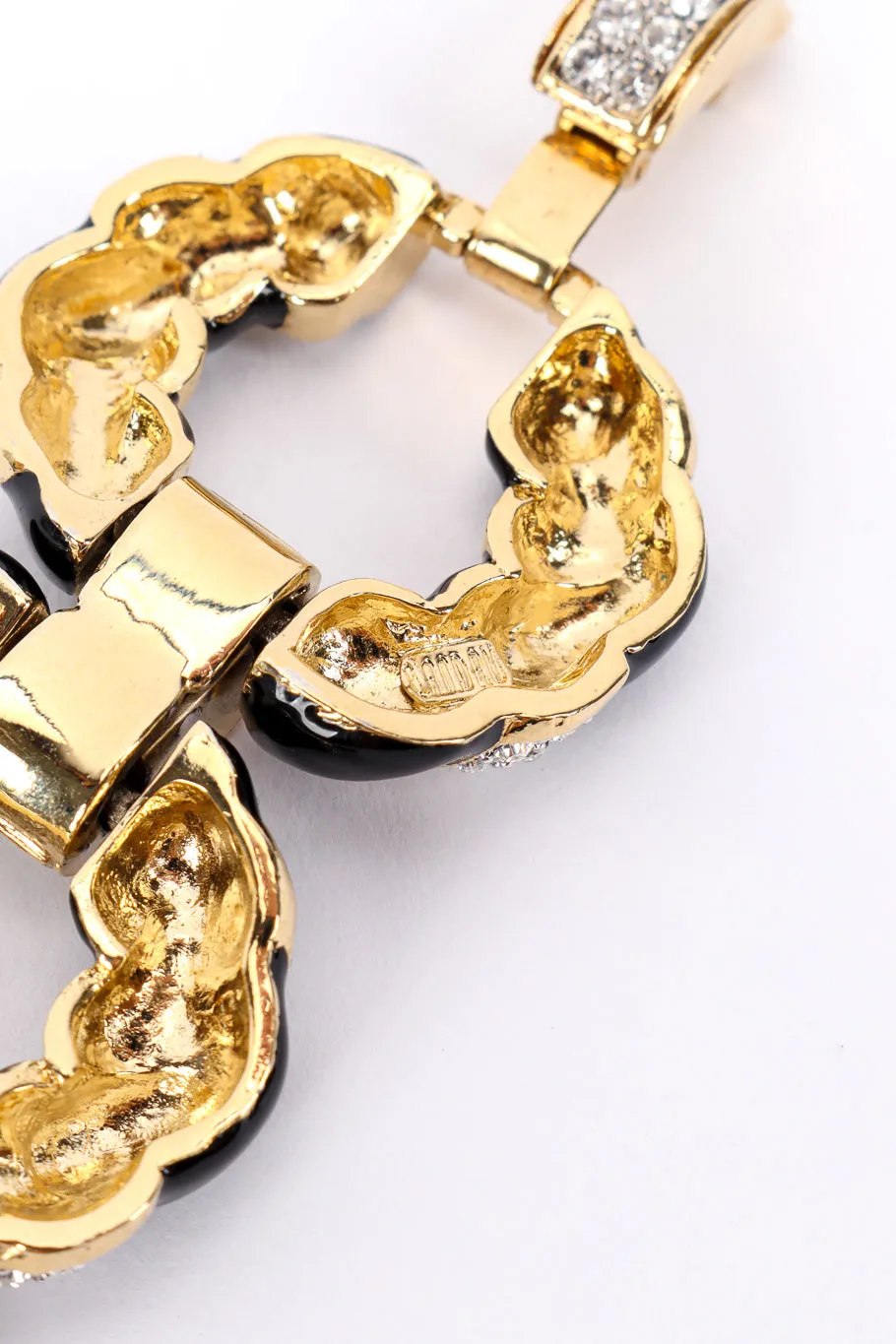 Rhinestone Enamel Oval Link Bracelet