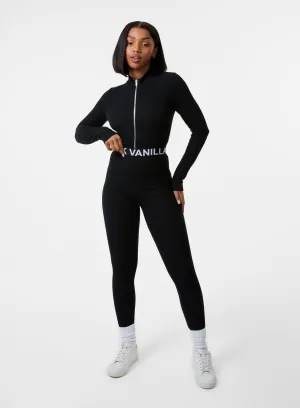 Ribbed Leggings With Logo Band