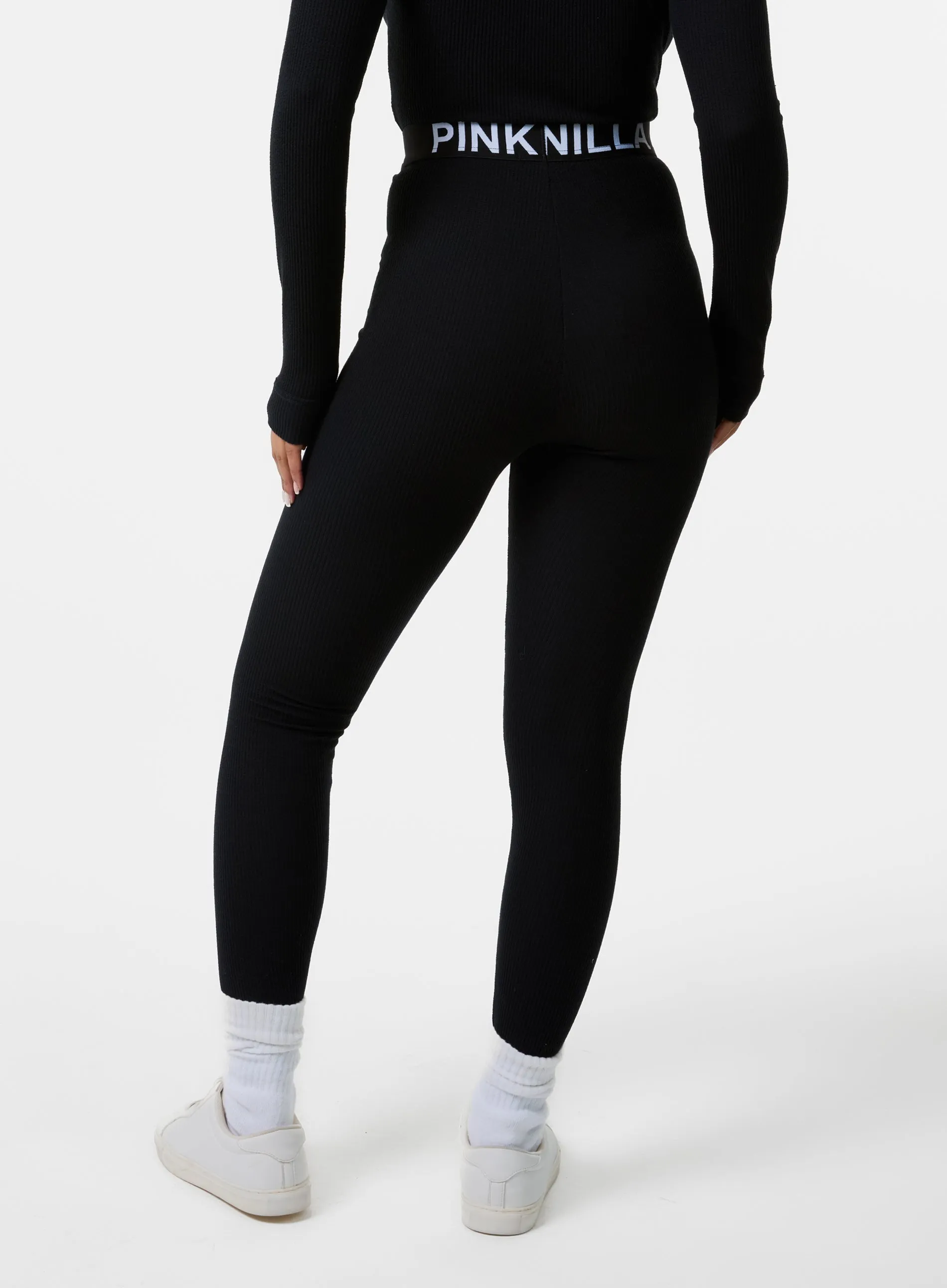 Ribbed Leggings With Logo Band
